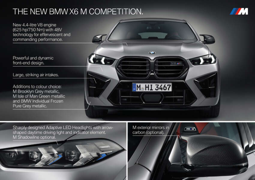 2023 BMW X5 and X6 M Competition facelifts – 4.4L V8 gains 48-volt mild hybrid tech; more aggressive styling 1580026