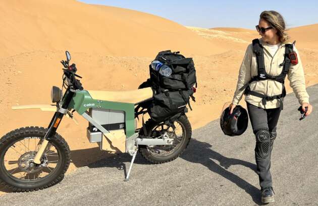 Female rider crosses Africa using an electric Cake