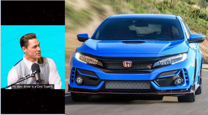 John Cena dedah bahawa beliau pandu Honda Civic Type R setiap hari, tak gemar dengan Lamborghini 1595000