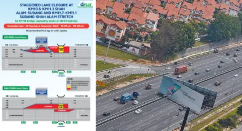 NKVE lane closures between Shah Alam, Subang from tomorrow – every night till Nov, for KTM bridge works 1596497