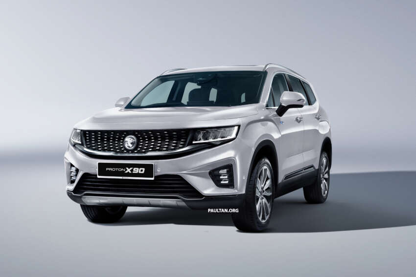 2023 Proton X90 – first official pics of the 6/7-seater SUV; 190 PS mild hybrid; 4 variants; previews in April 1596122
