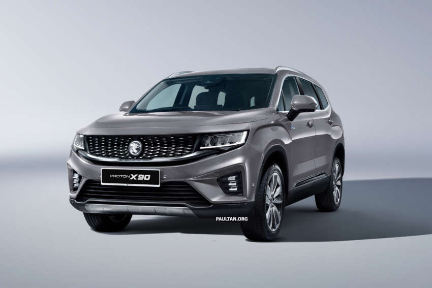 2023 Proton X90 – first official pics of the 6/7-seater SUV; 190 PS mild hybrid; 4 variants; previews in April 1596124