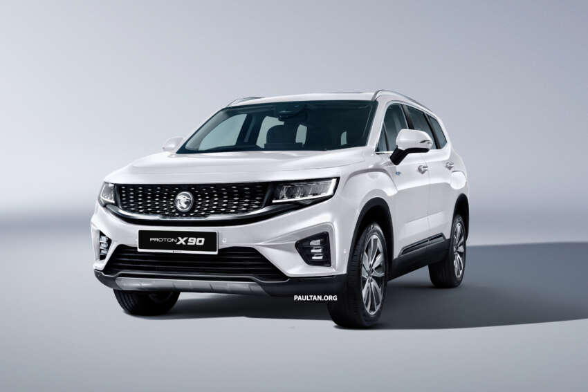 2023 Proton X90 – first official pics of the 6/7-seater SUV; 190 PS mild hybrid; 4 variants; previews in April 1596126
