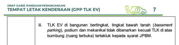 KPKT proposed guidelines on EV charging plans to ban chargers in strata unit parking and basements?