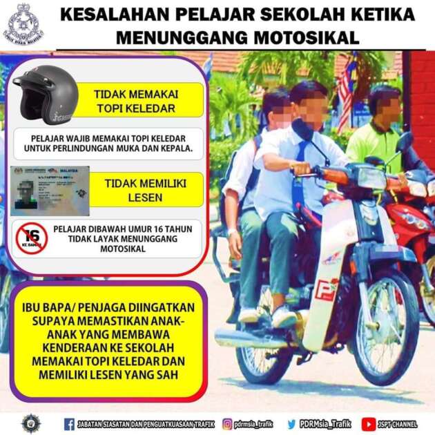 Police remind parents to ensure children follow road rules when riding motorcycles; Ops Didik to be held