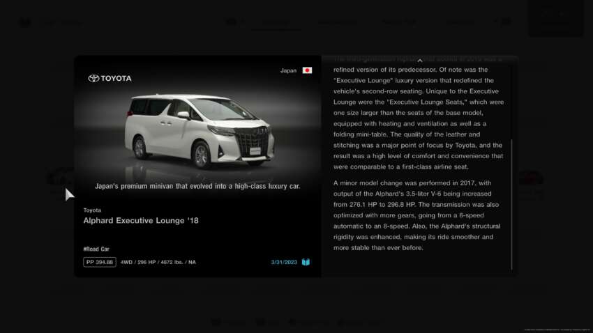 Toyota Alphard Exec Lounge comes to <em>Gran Turismo 7</em> 1597025