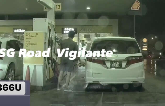 VIDEO: MPV plat pendaftaran S’pura isi petrol RON95 – petugas stesen minyak segera hentikan pam