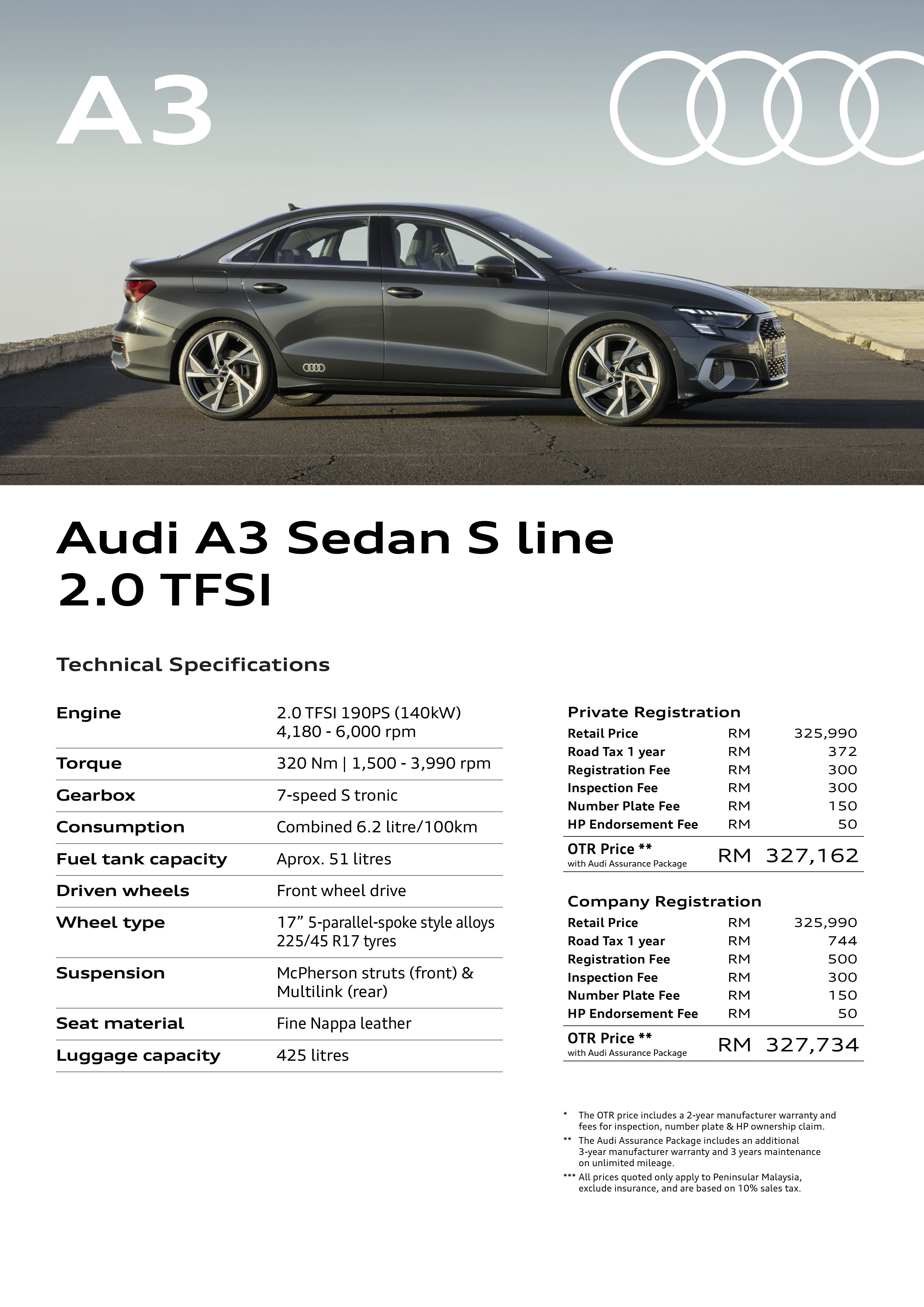 2023 Audi A3 Sedan S line 2.0 TFSI Malaysia price list-1