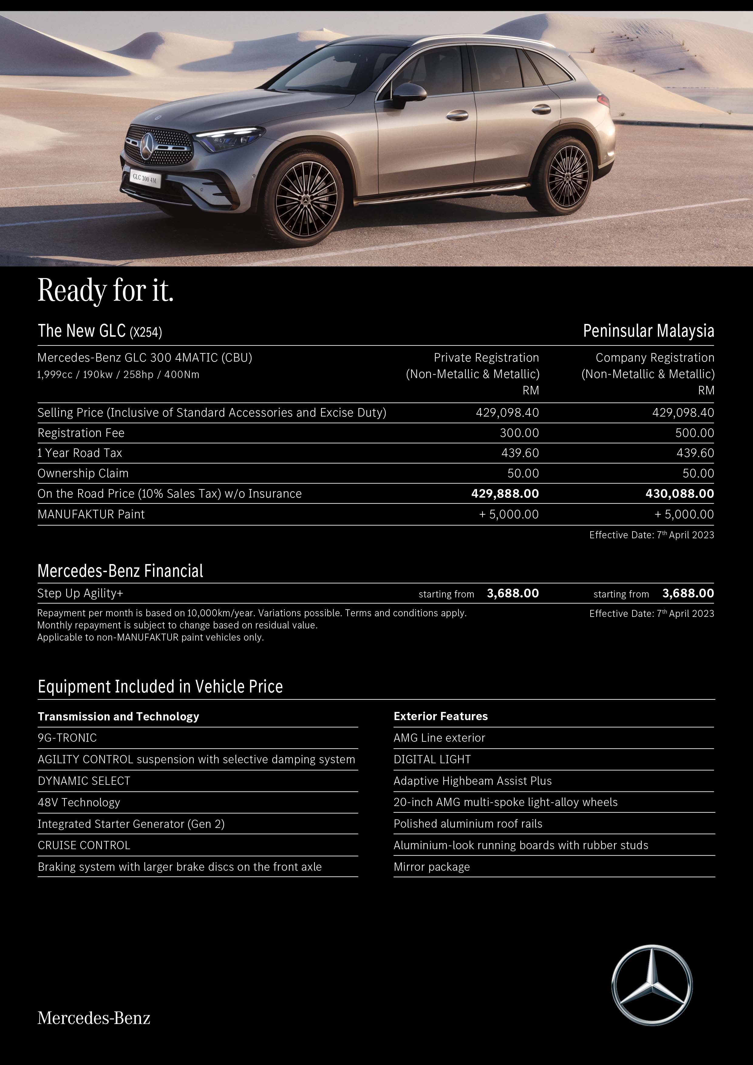 Specification sheet Mercedes-Benz GLC300 4Matic Malaysia 2023-1
