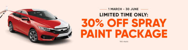 MyTukar Body & Paint Centre 30% discount promo – give your car a fresh paintjob from just RM2,100