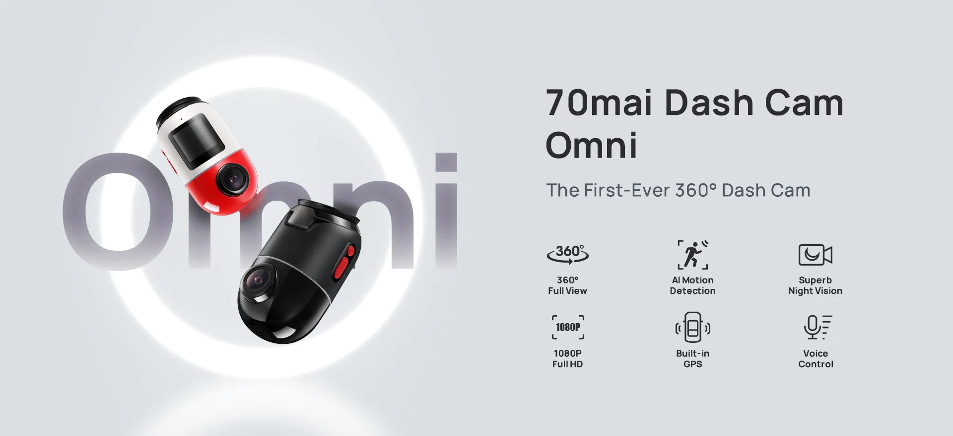 70mai Omni X200 360 degree rotating dashcam with 4G-connected