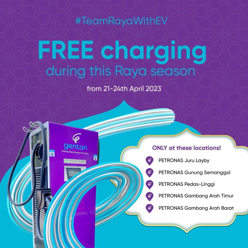 Not just free toll, electric car owners on <em>balik kampung</em> trips will enjoy free highway EV charging for Raya 2023 1605413