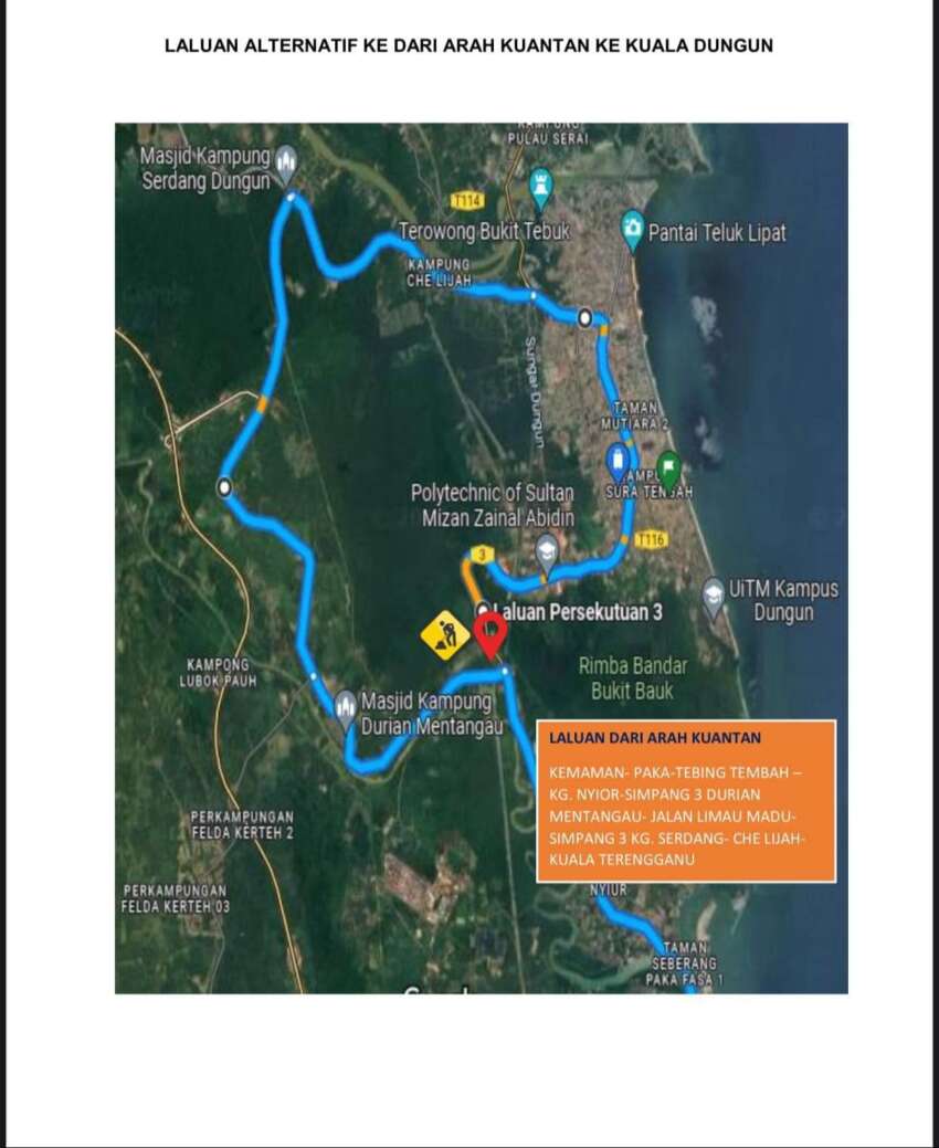 Jalan Kuala Terengganu-Kuantan closed for ECRL works – April 4-7, 9am to 12.30pm and 2pm to 5pm 1597891