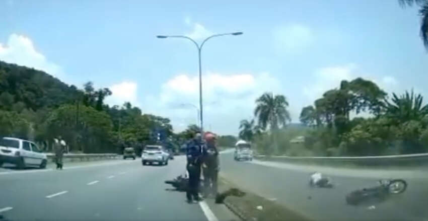 Motorcyclist rides into path of car, collision occurs – here’s why AEB should be in the next car you buy 1602444