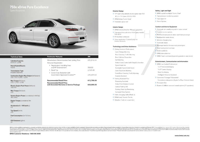 2023 BMW 7 Series G70 in Malaysia – 750e xDrive PHEV CKD; 489 PS, 87 km EV range; fr RM650k 1619356