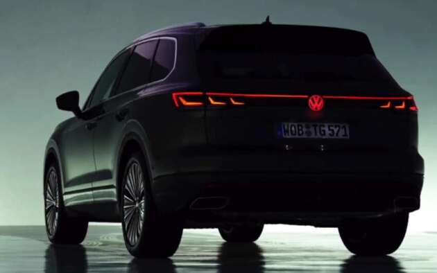 Volkswagen Touareg 2023 <em>facelift</em> dalam <em>teaser</em> terbaru — lancar 24 Mei, lampu IQ.Light, lampu logo belakang