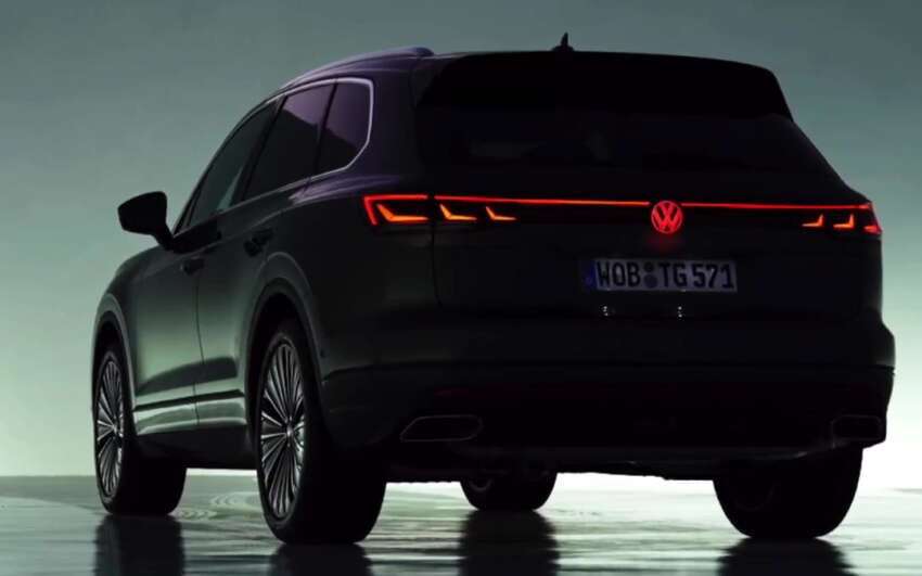 Volkswagen Touareg 2023 <em>facelift</em> dalam <em>teaser</em> terbaru — lancar 24 Mei, lampu IQ.Light, lampu logo belakang 1617218
