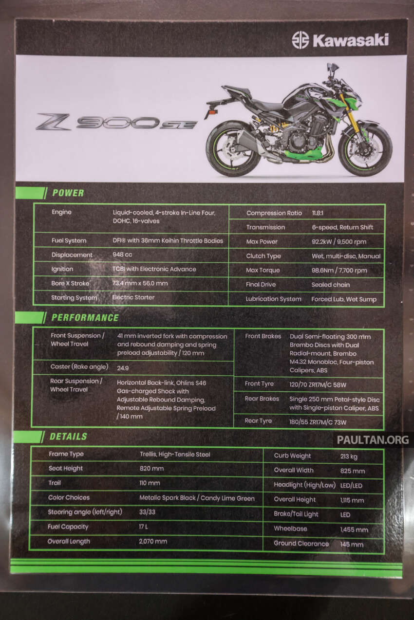 Kawasaki Z900 SE dipertonton di Malaysia – CKD, guna monoshock Ohlins S46, brek Brembo M4.32 1609518
