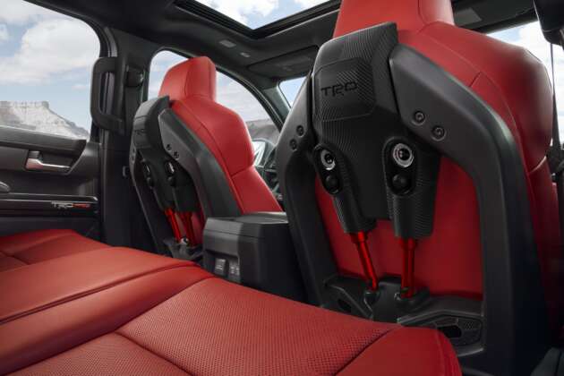 2024 Toyota Tacoma TRD Pro features Isodynamic Performance front seats with vertical, lateral damping