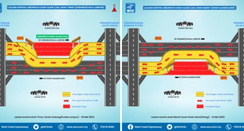 Kesas Highway lane closure, contraflow between Bandar Puteri, Jalan Kebun exits – today and Sun 1615552
