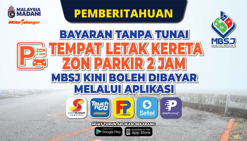 MBSJ 2-hour parking fees can now be paid with Touch n Go eWallet – Setel, Smart Selangor, Flexi Parking too 1613109