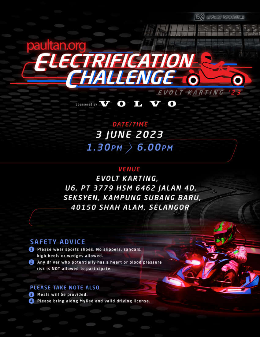 <em>paultan.org</em> Electrification Challenge – join us and Volvo EV owners this June 3 to race electric go-karts 1616046