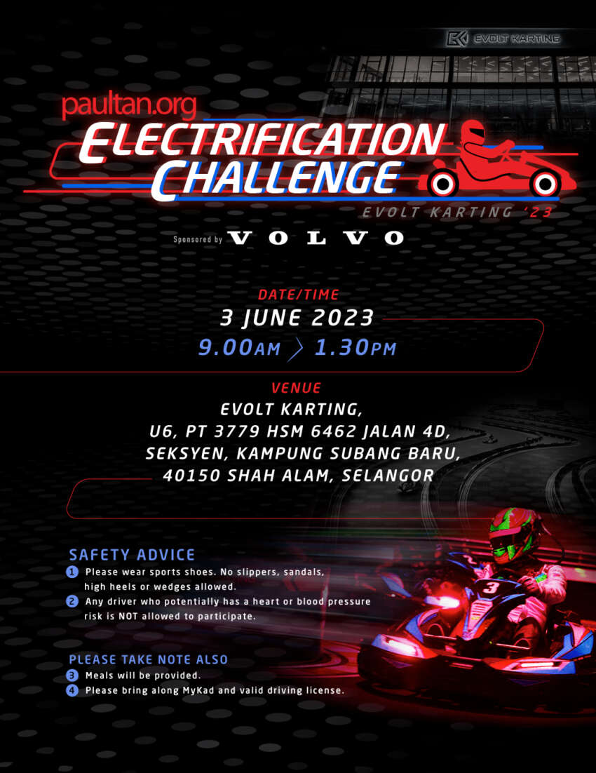 <em>paultan.org</em> Electrification Challenge – join us and Volvo EV owners this June 3 to race electric go-karts 1616047