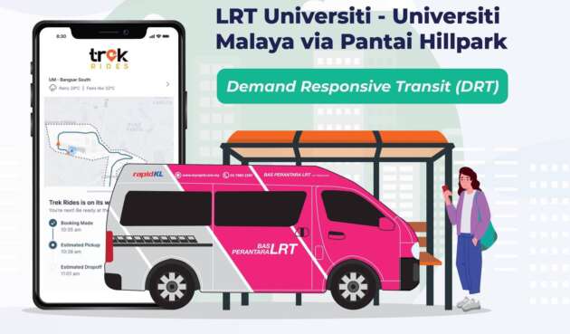 Rapid KL x Trek Rides on-demand van from LRT Universiti to UM via Pantai Hillpark ending on Aug 24