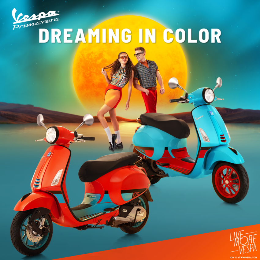 2023 Vespa Primavera Colour Vibe Malaysian launch, RM22,300, in Orange Tramonto and Blue Audace 1622427