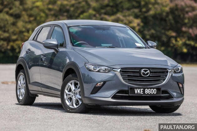 2023 Mazda CX-3 1.5L Core 在马来西亚 – 入门级车型，114 hp，149 Nm；  CBU 泰国； 起价 RM108,000