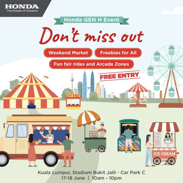 Honda Malaysia’s ‘Gen H’ roadshow this weekend – funfair, games, freebies at Stadium Bukit Jalil