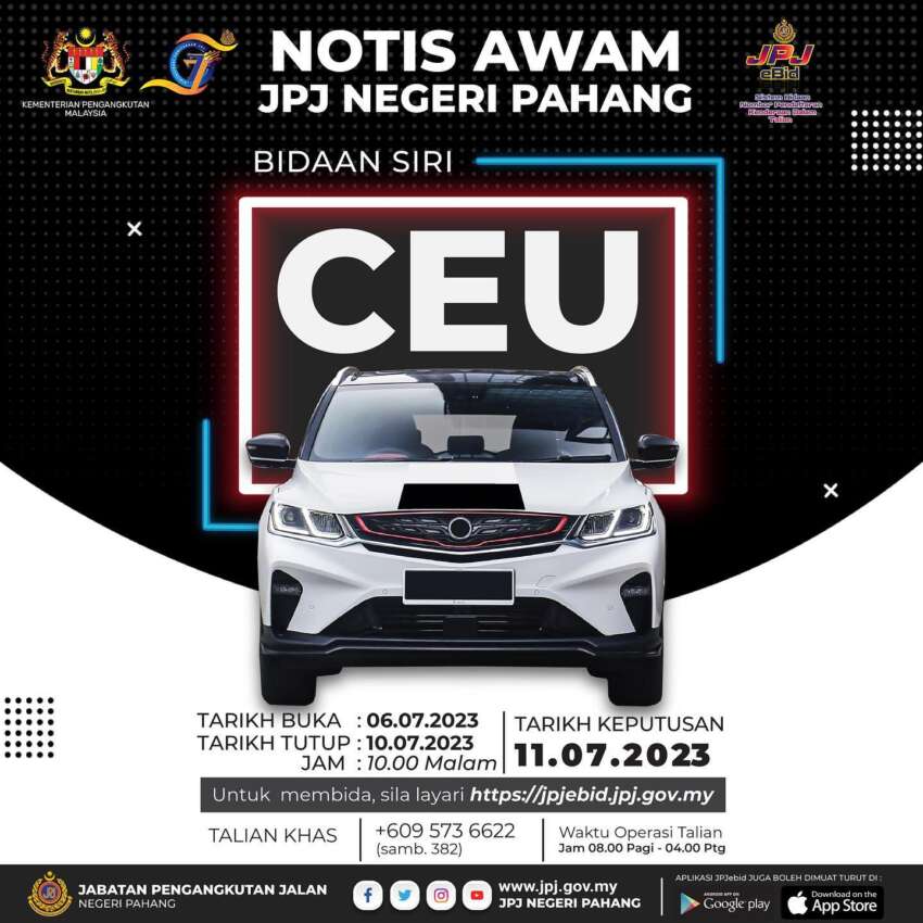 JPJ eBid: JWJ dan CEU bakal dibuka bidaan 1633633