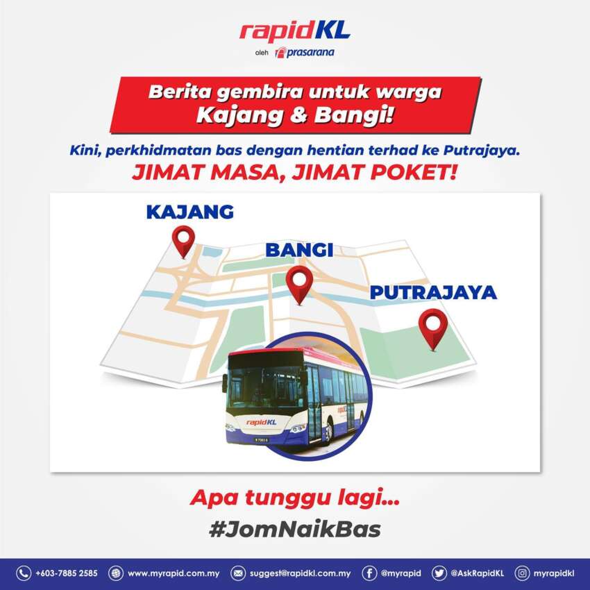 Rapid KL launches new Kajang-Bangi-Putrajaya bus route with limited stops – No. 451, RM1, from July 3 1634683