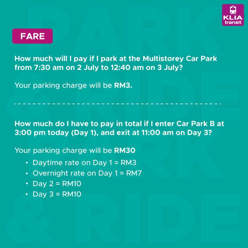New rates for Salak Tinggi Park & Ride from July 1 – daytime RM3, outdoor overnight now from RM7 1634545