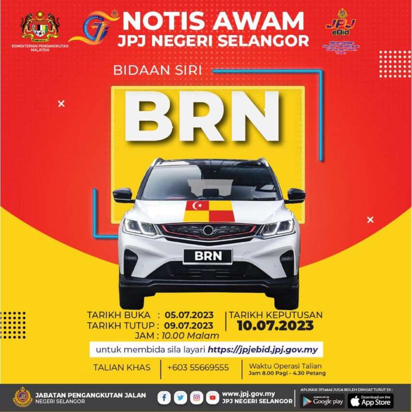 JPJ eBid: Siri BRN dan VLB dibuka bidaan 1636255