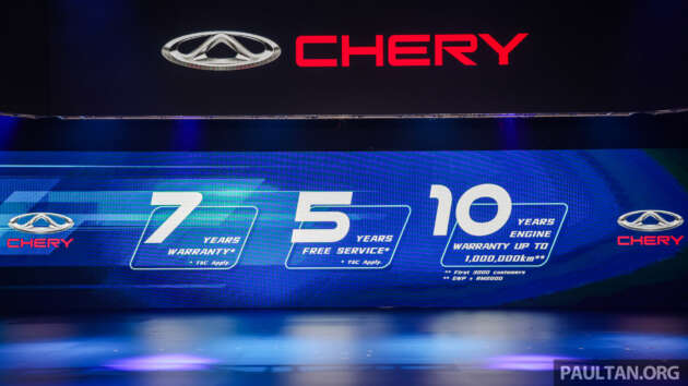 Chery Malaysia 10 year, 1 million km engine warranty returns 7 years after first 3k buyers, worth RM2k