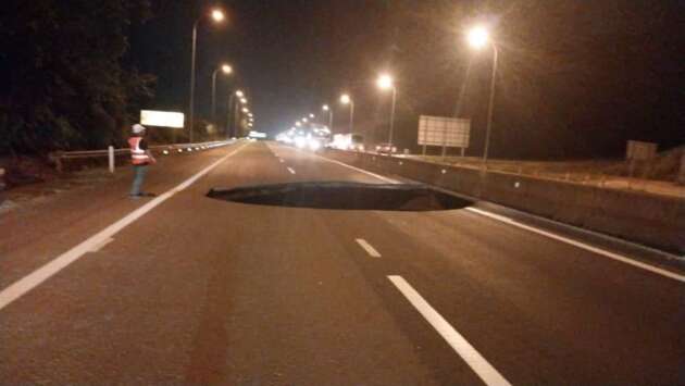 Sinkhole on of KL-Karak Highway – westbound users to exit Bentong East, eastbound to Central Spine Road