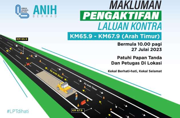Karak Highway sinkhole – westbound to KL not open yet but contraflow activated, passable both ways now