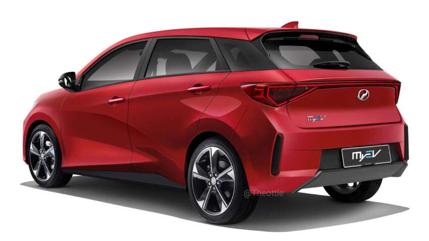 Perodua MyEV rendered based on EMO EV concept, showing a production-ready, all-electric next-gen Myvi 1635767