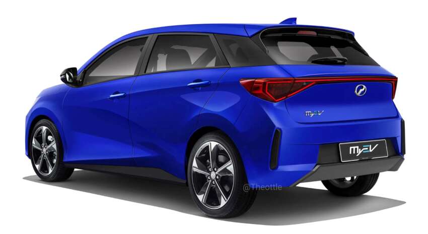 Perodua MyEV rendered based on EMO EV concept, showing a production-ready, all-electric next-gen Myvi 1635770