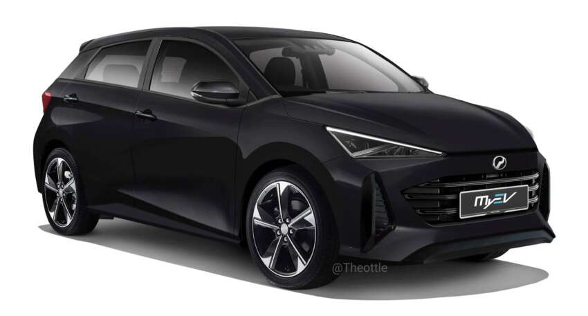 Perodua MyEV rendered based on EMO EV concept, showing a production-ready, all-electric next-gen Myvi 1635773