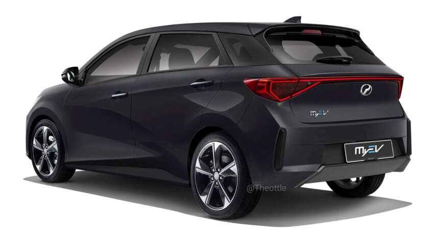 Perodua MyEV rendered based on EMO EV concept, showing a production-ready, all-electric next-gen Myvi 1635774