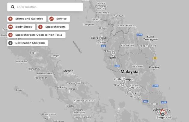 马来西亚 Tesla 超级充电站 – 迄今共有 10 个地点
