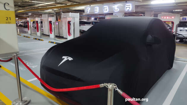 Stesen Tesla Supercharger is made in Malaysia using temporary park B1 Pavilion KL;  sediakan 8 pengecas