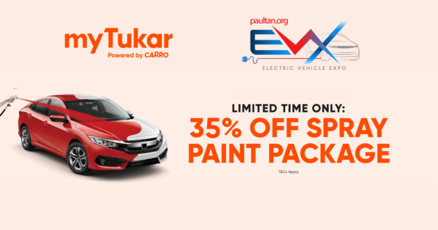 Full respray of your car from just RM1,950 at EVx 2023 this weekend with myTukar Body & Paint Centre