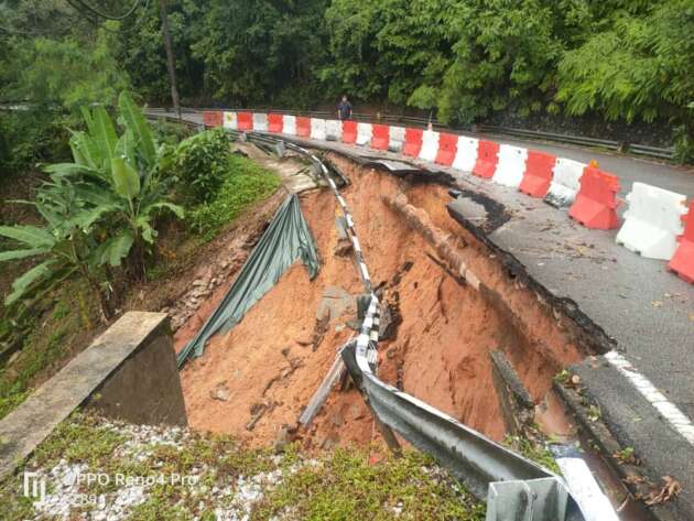 Jalan Balik Pulau-Teluk Bahang ditutup sepenuhnya kerana cerun runtuh, kerja baikpulih sedang berjalan