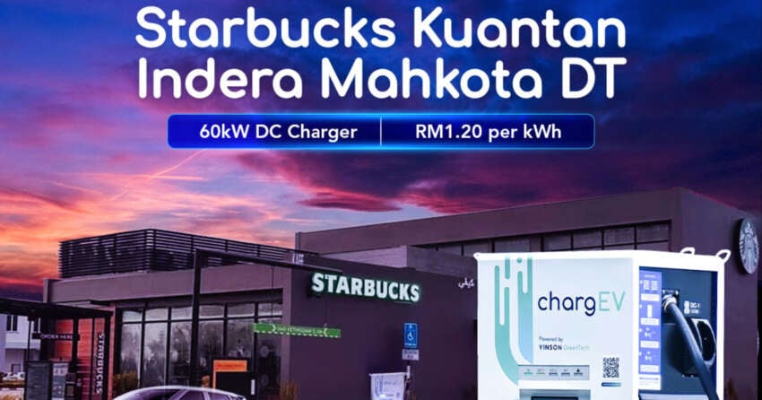 ChargEV adds 60 kW DC EV charger at Starbucks drive-through in Kuantan, Pahang – RM1.20 per kWh 1656767