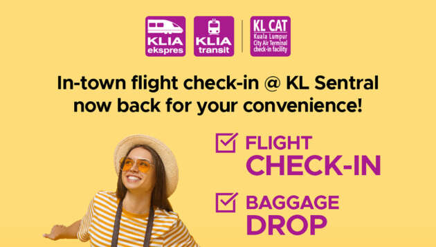 KLIA Ekspres/Transit flight check-in, baggage drop at KL Sentral is back – starts Sept 1, MAS only for now