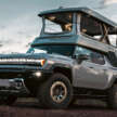 GMC Hummer EV EarthCruiser – electric pick-up truck with carbon-fibre pop-up camper, bed and kitchen