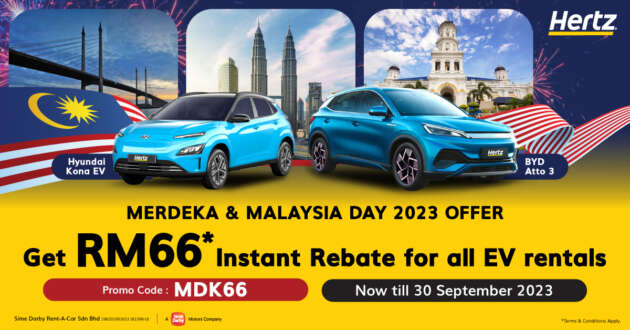 Celebrate freedom with Hertz Malaysia! 66th Merdeka Day, Malaysia Day 2023 – RM66 rebate on all EV rentals